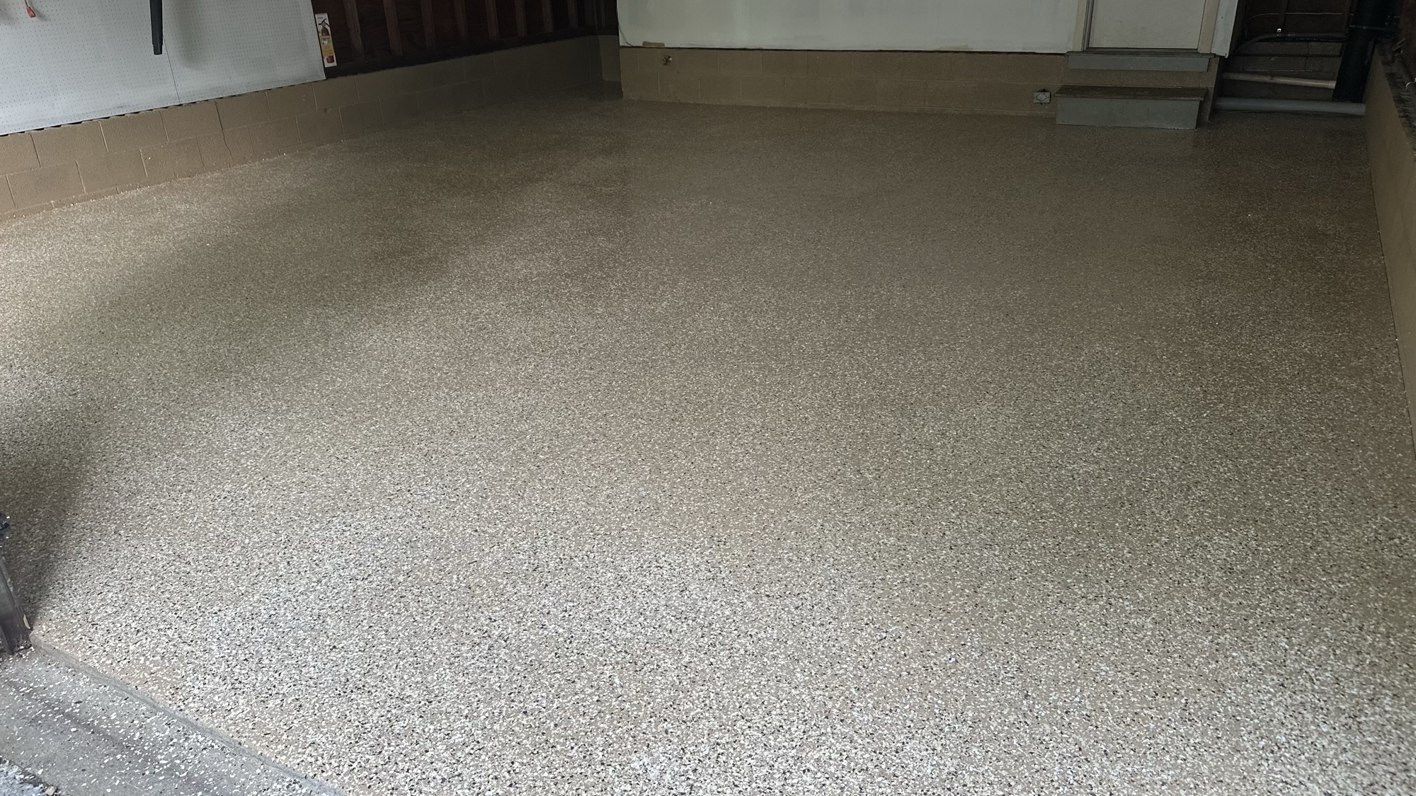 Flake epoxy garage floor coating by J&B Painting