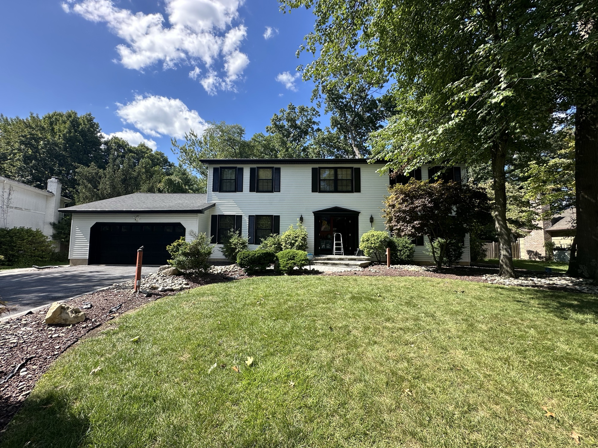 White colonial exterior painting in Basking Ridge NJ by J&B Painting