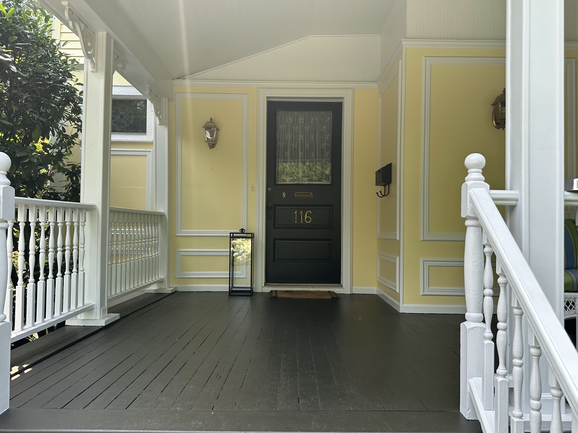Victorian porch painting with wainscot trim by J&B Painting
